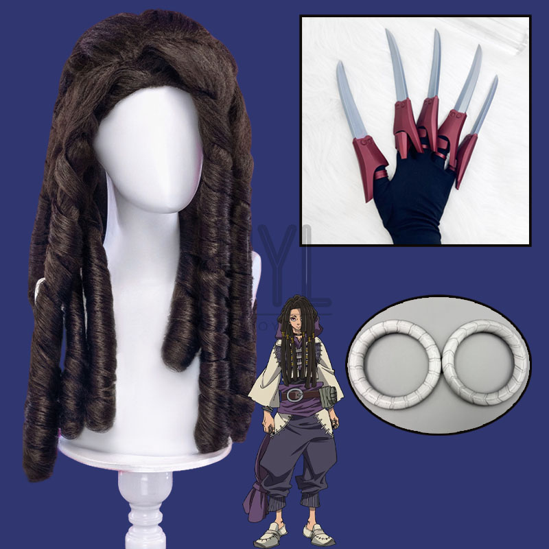 Synthetic Braided Wigs For Black Women - アニメ「ガチアクタ」ジャバーワンガー コスプレウィッグ ブラック ロング シンセティックヘア ブレスレット
