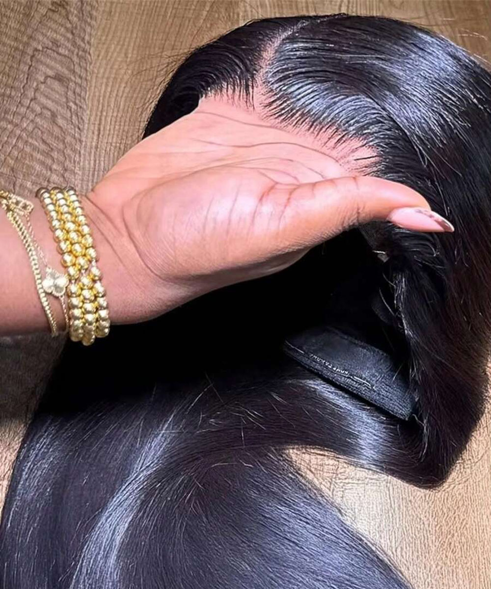 Hd Lace Frontal Wig Human Hair Pre Plucked - 34インチ ボーンストレート レースフロントウィッグ 人毛プレプラッキング済み ベビーヘア付き 250密度
