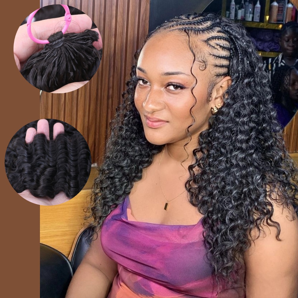 Hair Bundles - 黒人女性向け、14～24インチ、60g、50本の毛束入り、自然な黒色のビルマ産カールヘア、ミラクルノット加工済み、フェザーカーリング、100％人毛、軽量、再利用可能なヘアエクステンション。