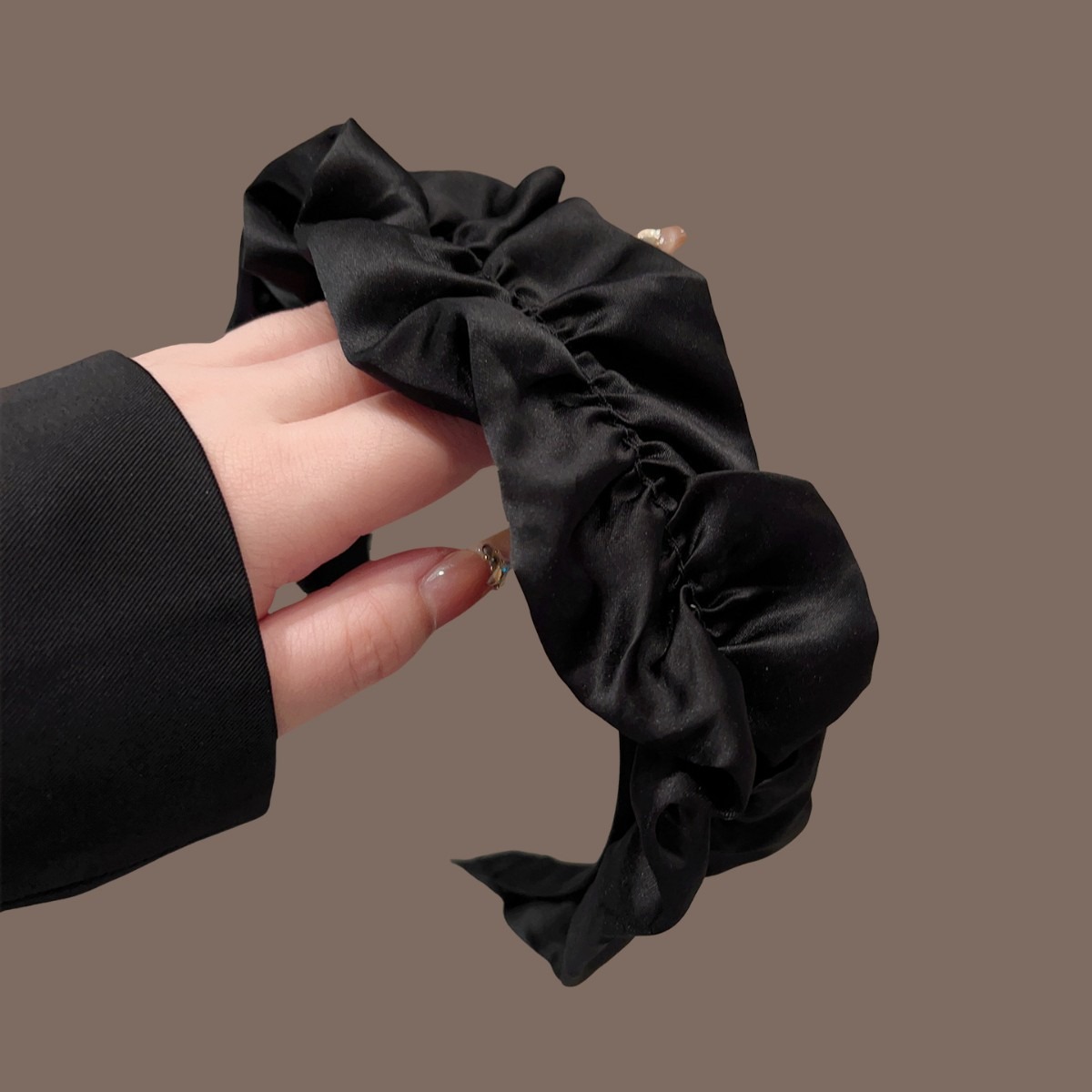 Hair Clips - 神秘的でエレガントな軽量で豪華な手作りリボン黒ハイカルバヘッドバンド使いやすい歯付き滑り止めヘアクリップ