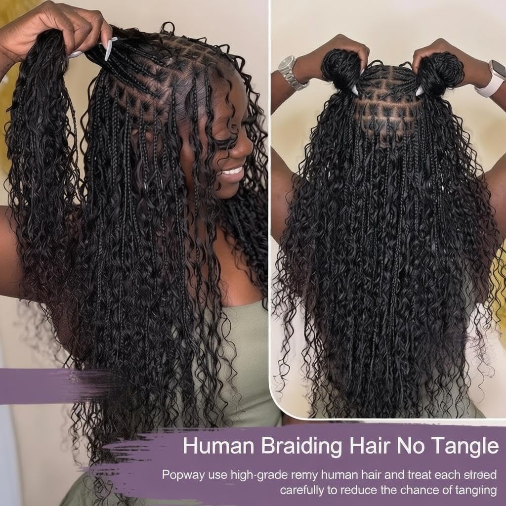 ボヘミアンブレイズ用の人毛編み込みヘア、ビルマカーリーバンド - Water Wave Bulk Human Hair For Braiding のレビューと価格