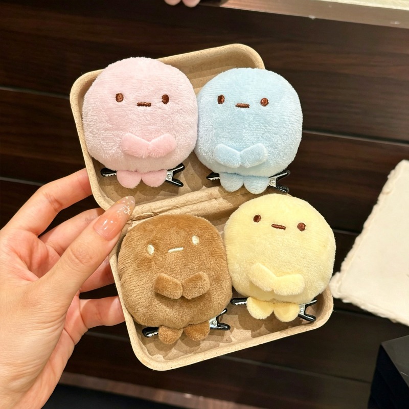 4個入り かわいいすみっコぐらしのぬいぐるみヘアクリップ、滑 - Hair Clips のレビューと価格