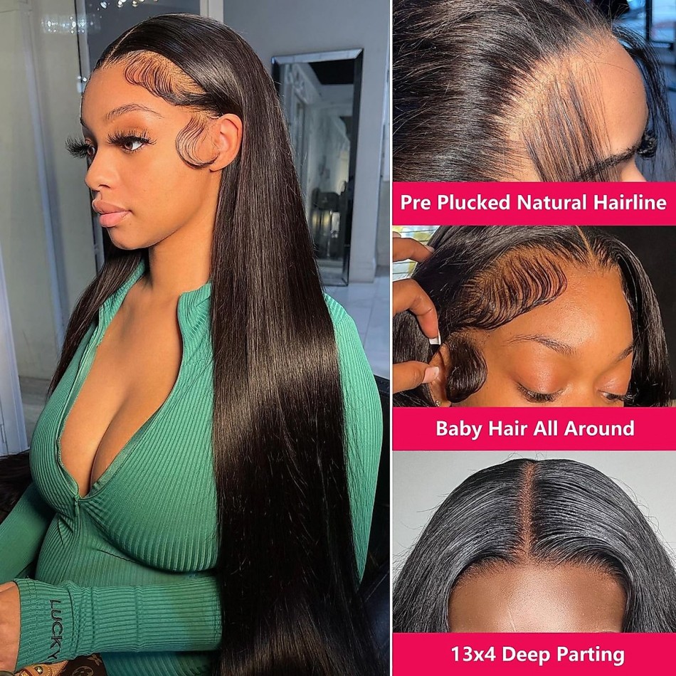 ストレート人毛ウィッグ　接着剤不要　密度220％　13x6  - Lace Front Wigs のレビューと価格