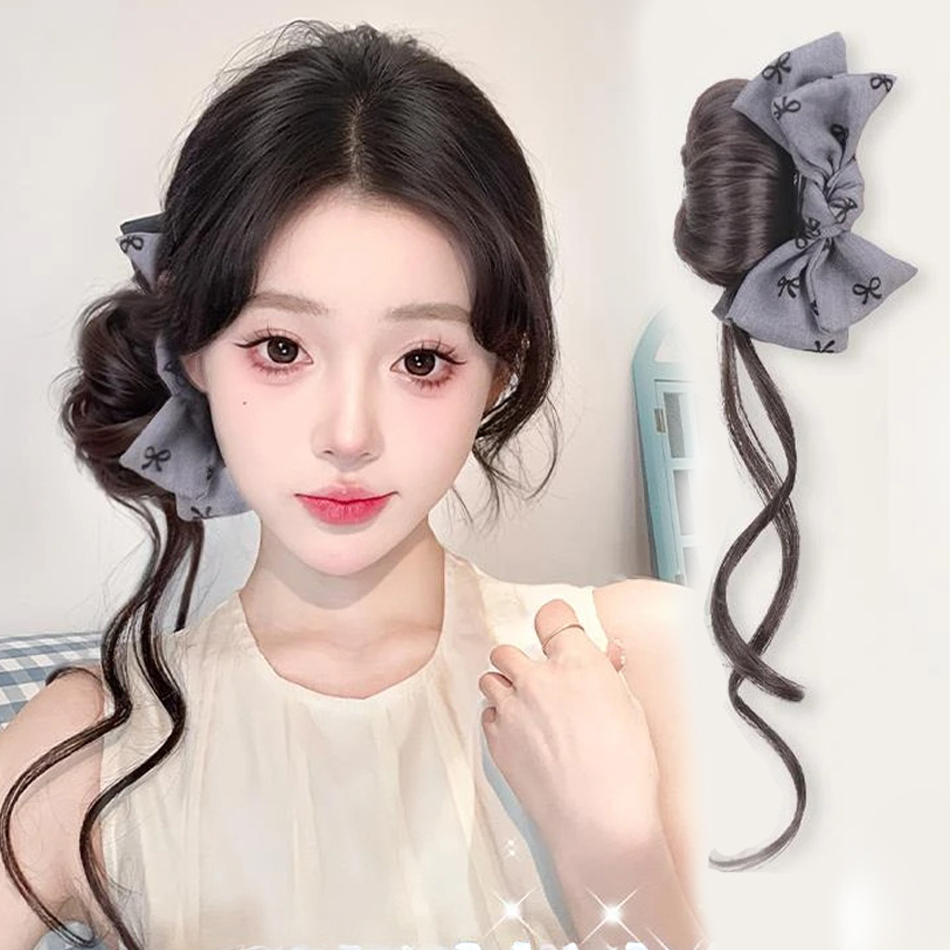 人工おだんごヘアエクステンションちょう結び爪クリップグレース - Claw Clip Messy Bun Hair Piece のレビューと価格