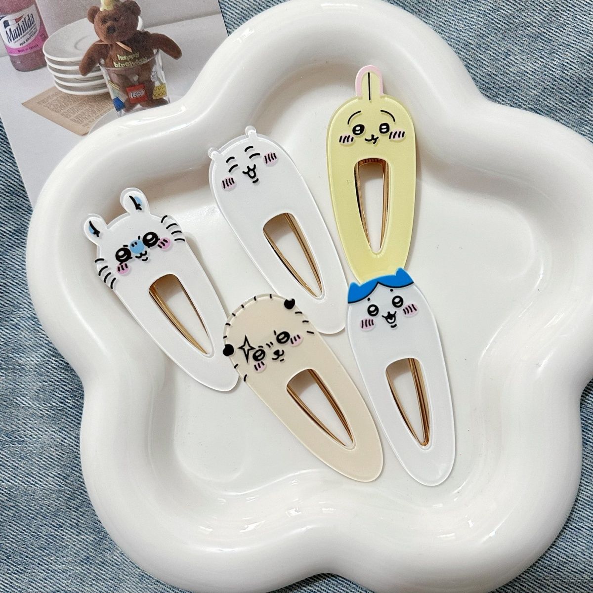 ちいかわアクリル製ダックビルヘアクリップ　可愛いうさぎハチワ - Hair Bundles のレビューと価格
