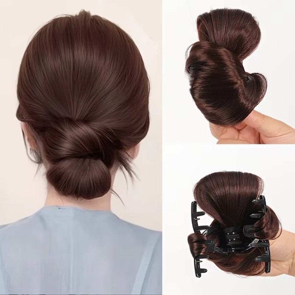 自然な合成毛のヘアバンウィッグ ふわふわの質感 自然な見た目 - Claw Clip Messy Bun Hair Piece のレビューと価格