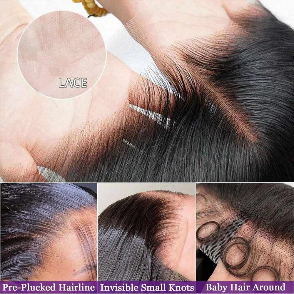 34インチ ボーンストレート レースフロントウィッグ 人毛プ - Hd Lace Frontal Wig Human Hair Pre Plucked のレビューと価格