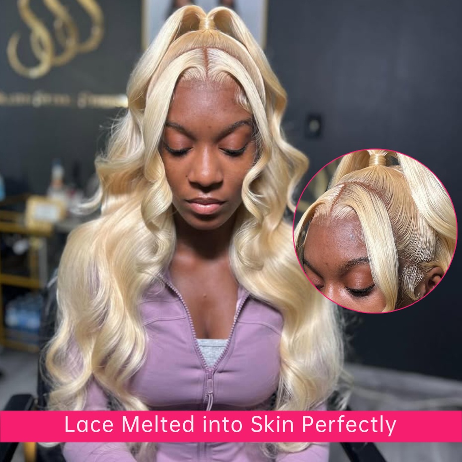 613カラーのボディウェーブ人毛レミーベトナムブロンド13x - 613 Blonde Body Wave Lace Front Wig のレビューと価格