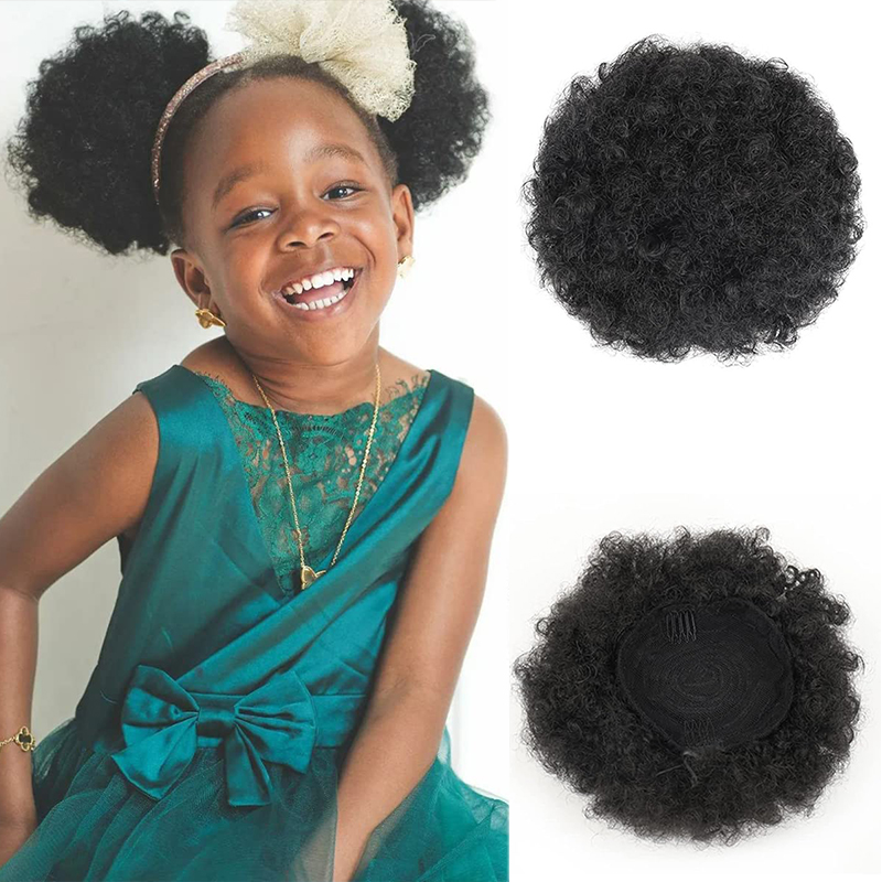 6 インチアフロパフ巾着ポニーテール人工ヘアアクセサリー変態 - Drawstring Afro Curly Puff Ponytail のレビューと価格