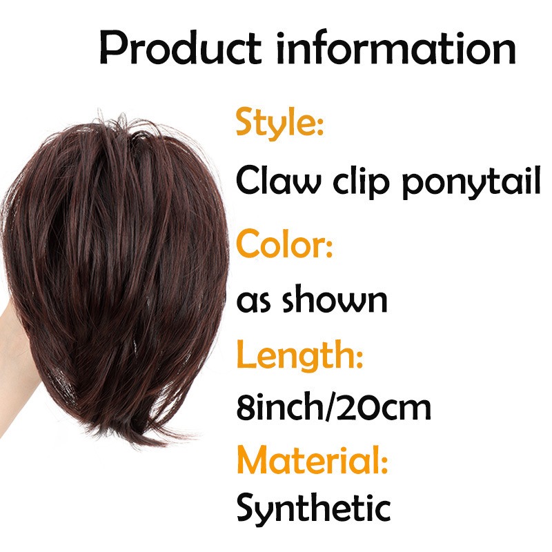 女性用ストレートショートハイポニーテールエクステ、女の子用ア - Claw Clip Messy Bun Hair Piece のレビューと価格
