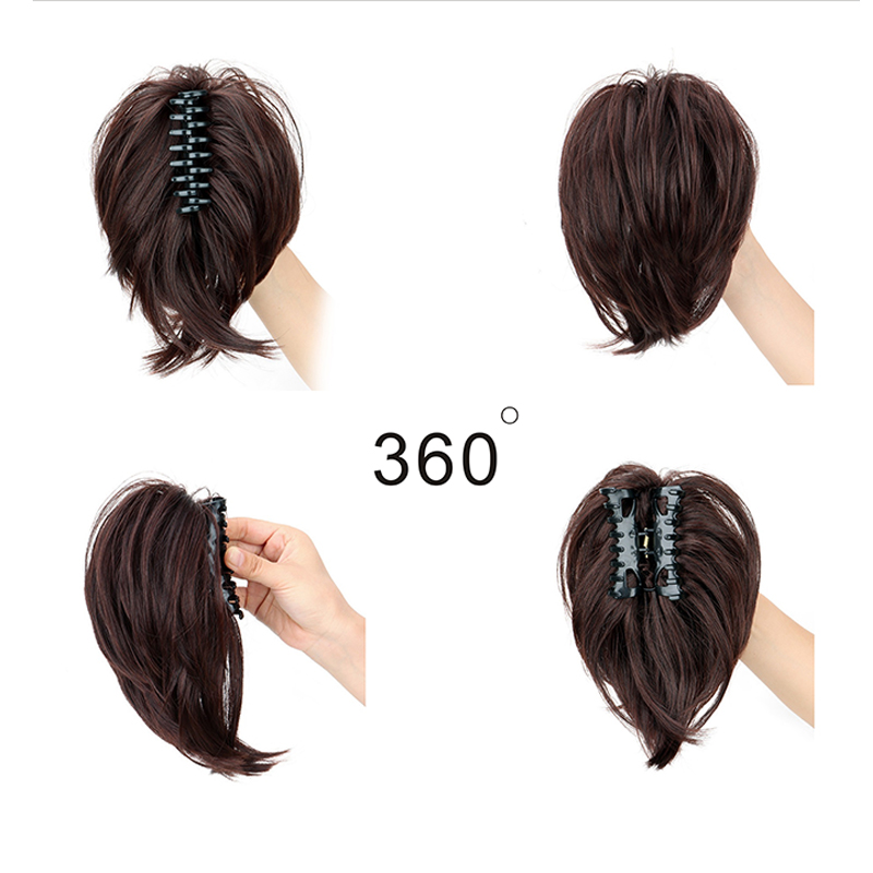 女性用ストレートショートハイポニーテールエクステ、女の子用ア - Claw Clip Messy Bun Hair Piece のレビューと価格