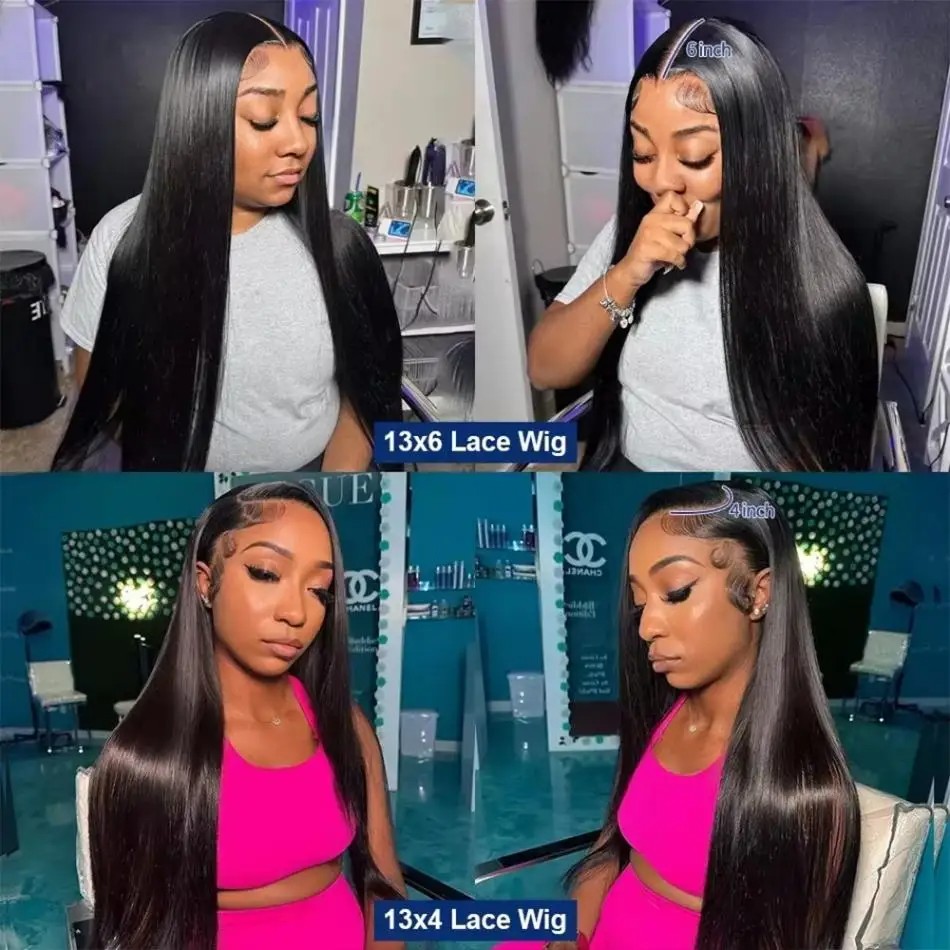 40インチストレート人毛ウィッグ　220密度HDレースウィッ - Lace Front Wigs のレビューと価格