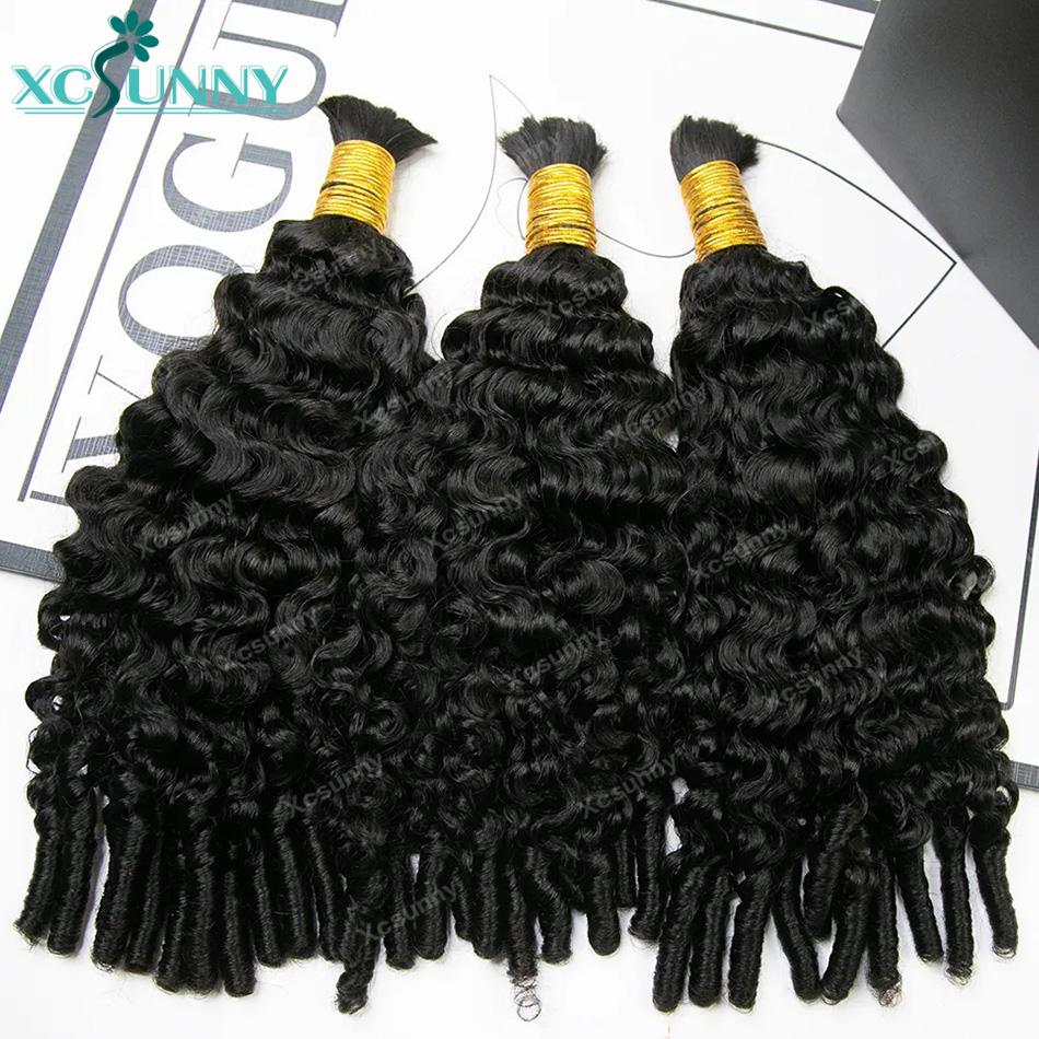 ウォーターカーリーボヘミアンブレイズ人毛バルク編み込みヘア  - Water Wave Bulk Human Hair For Braiding のレビューと価格