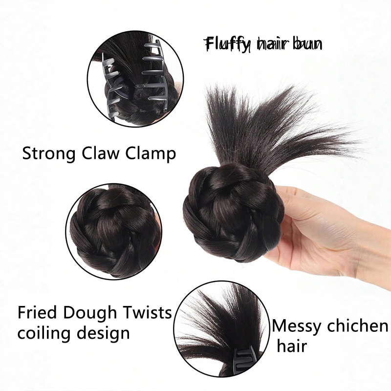ふわふわで尖ったメッシーバンヘアピース、しっかり固定できるク - Claw Clip Messy Bun Hair Piece のレビューと価格