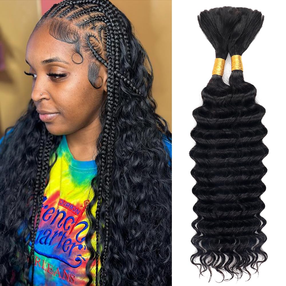 ディープウォーターウェーブ、ウェフトなし、未加工バージン人毛 - Water Wave Bulk Human Hair For Braiding のレビューと価格