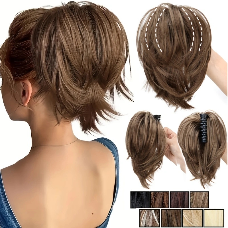 WIGSIN 合成乱雑なおだんごヘアシュシュ ショート スト - Claw Clip Messy Bun Hair Piece のレビューと価格