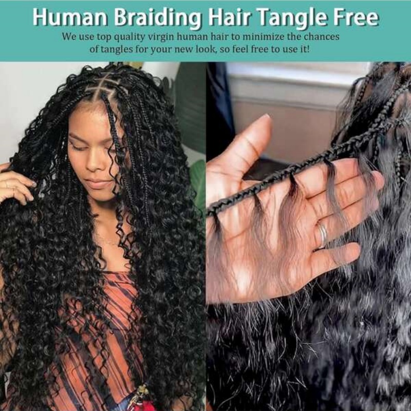 2束ウォーターウェーブバルク人毛エクステ、ウェフトなし、ナチ - Water Wave Bulk Human Hair For Braiding のレビューと価格