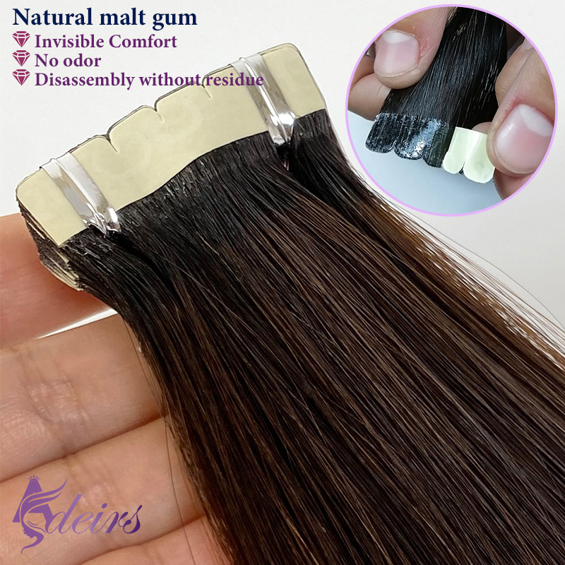 Adeirs-女性用ヘアエクステンションのミニテープ、100 - Invisible Tape In Extensions Real Hair のレビューと価格