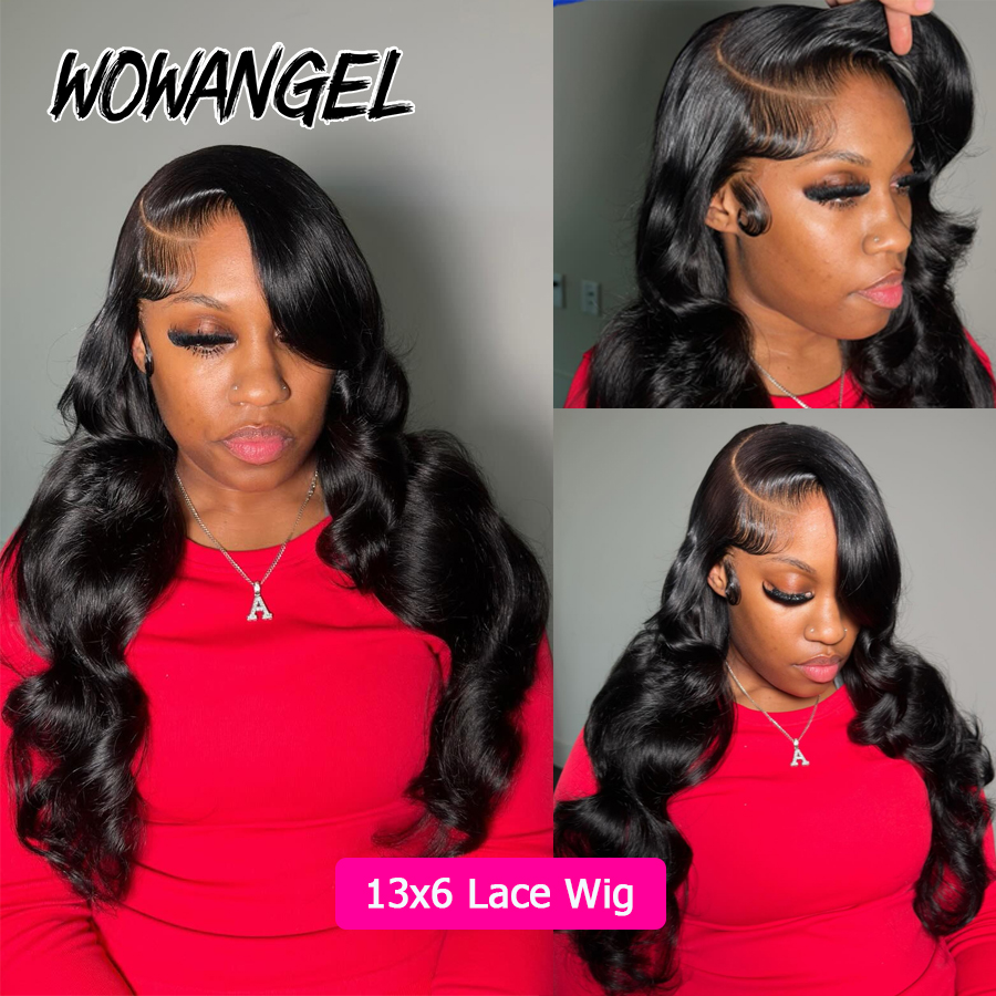 ワオ！エンジェルボディウェーブ ジェットブラック 250%  - Lace Front Wigs のレビューと価格