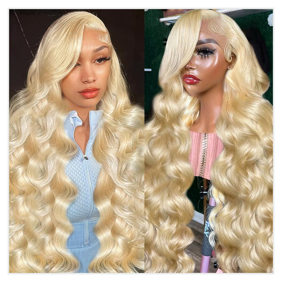 613 ハニーブロンド 13x4 レースフロント人毛ウィッグ - 613 Blonde Body Wave Lace Front Wig のレビューと価格
