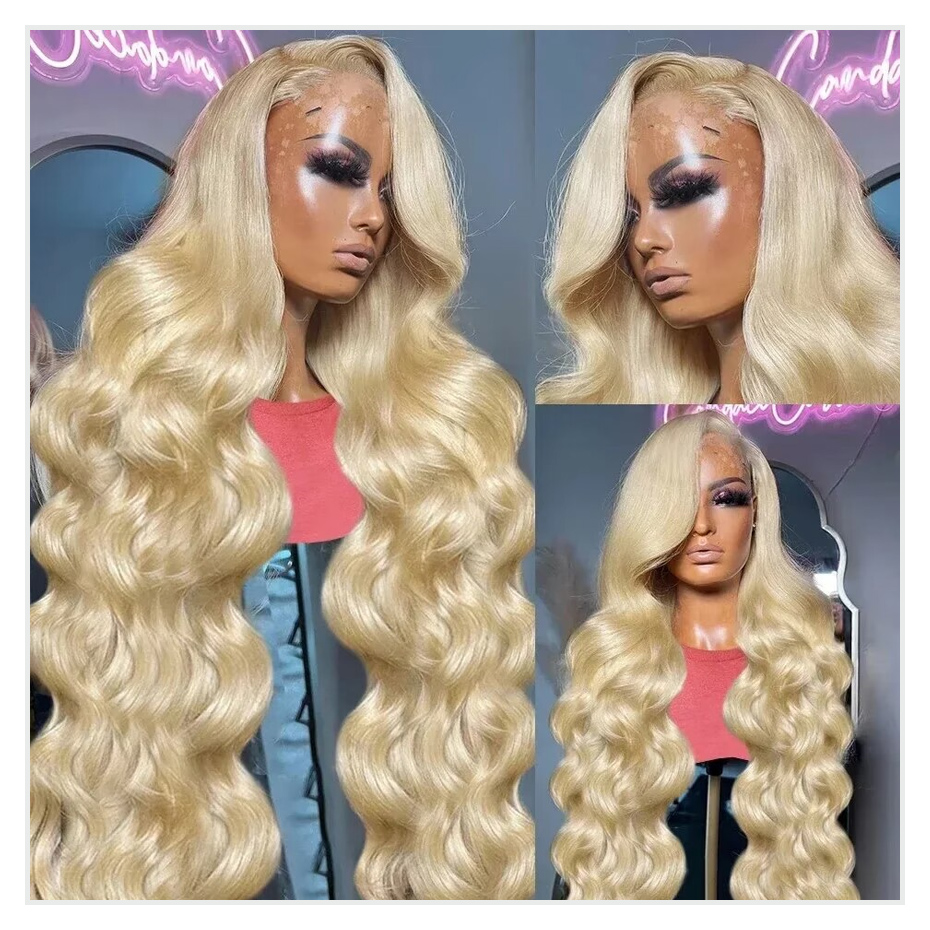 613 ハニーブロンド 13x4 レースフロント人毛ウィッグ - 613 Blonde Body Wave Lace Front Wig のレビューと価格